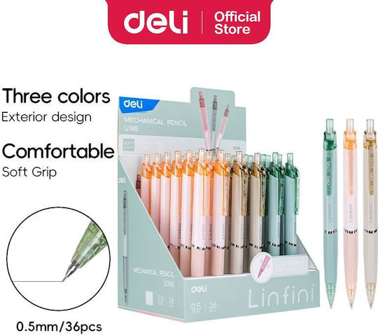 Deli Mechanischer Bleistift 0.5mm 36Stück (Μiverse Farben)