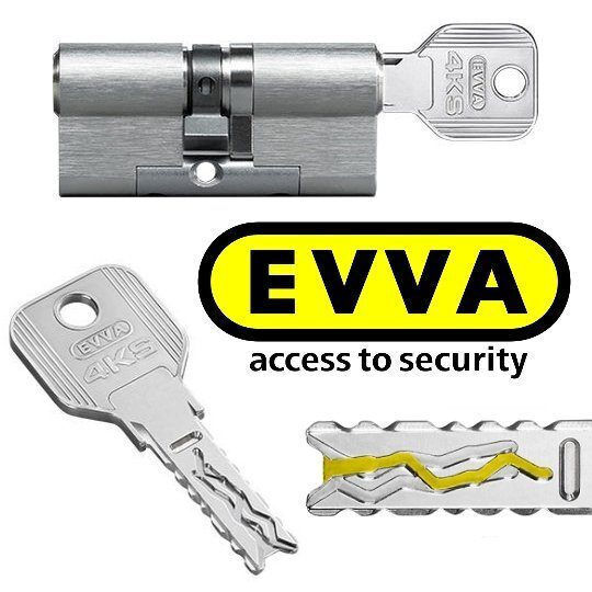 EVVA Κύλινδρος Κλειδαριάς Ασφαλείας 80mm (35-45) με 4 Κλειδιά