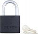 Gerda Steel Padlock Brass with Key 60mm Black 1pcs