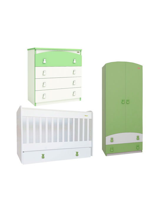 Beboulino Seturi de mobilier pentru copii cu Pat, Comodă și Dulap Alb / Alb Beboulino Seturi de mobilier pentru copii cu Pat, Comodă și Dulap Alb / Alb