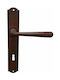 Door Handles Plate Handmade Galbusera 2109 Antique Rust Right Cylinder Security