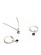 Amalfi Accessories Set with Necklace & Earrings from Silver with Stones