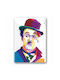 Dekoratives Rahmenschild Charles Chaplin 20x30