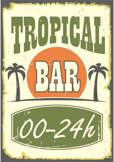 Wanddekoration Unterschrift "Tropical Bar" 50x35