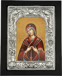 Holy Mary Heptaspathi 19x24 Made of Noble Metals Specially Treated Remains Unchanged Over Time