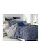 Single Bed Sheets Set Rubber Hugger Navy Blue Checkered 100% Cotton Carnation 100x200+30