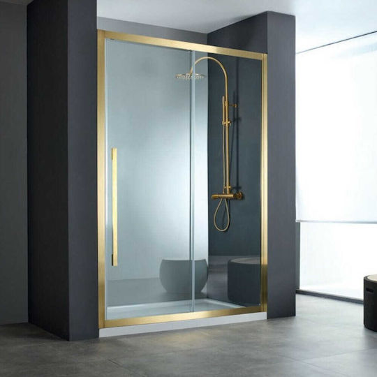 Καμπινα Ντουζιερας Devon Noxx Slider Gold Brushed Clean Glass 150-148/151 Sln 140c-211 & 2τεμ N6/200-211