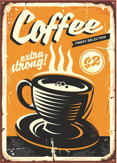 Διακοσμητική Πινακίδα "coffee Extra Strong" 20x14