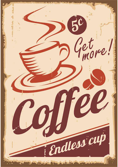 Διακοσμητική Πινακίδα "get More Coffee" 40x28