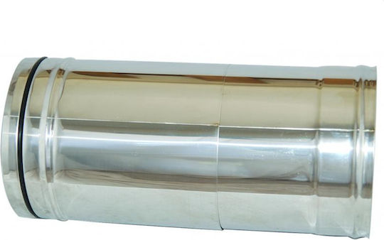 Folding Chimney Pipe 0.5 Meter Stainless Steel Φ130 Aisi 304 Ba Airduct Hellas