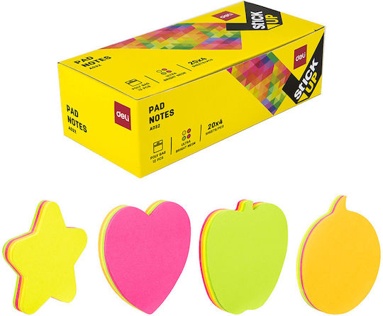 Deli Showcase Filled Memo Pads Sticky Shapes 4 Designs Product Sold Individually Pieces Each
