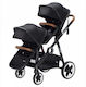 Double Stroller Suitable for Newborn Black