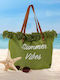 Whitegg Fabric Beach Bag Green