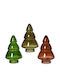 Christmas Decorative Glass Tree 15cm Green Olive