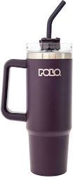 Polo Thermos Glass 900ml Bordeaux