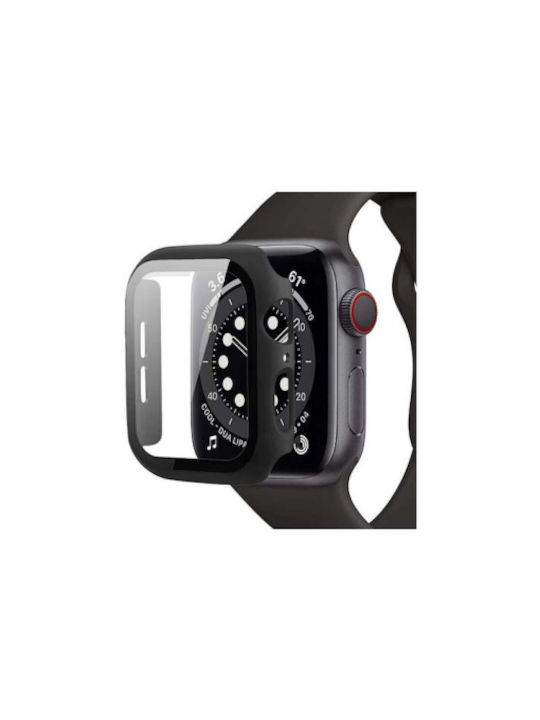 Schutz Plastikhülle mit Glas in Schwarz Farbe für Apple Watch 46 mm