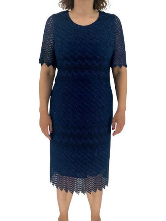 Velur Midi Dress for Wedding / Baptism Blue