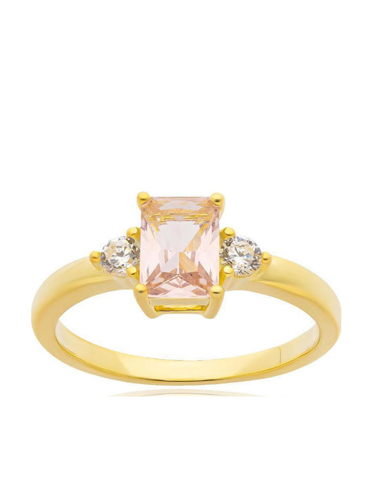 Jools Damen Ring mit Zirkonia aus Silber Vergoldet