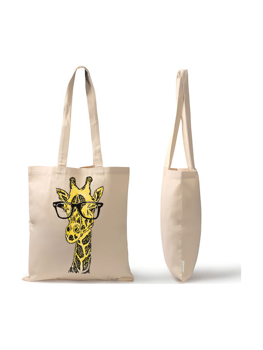 Τσάντα Καμβά Βαμβακερή 100% Εταιρίας Pegasus Τύπωμα Funny Giraffe