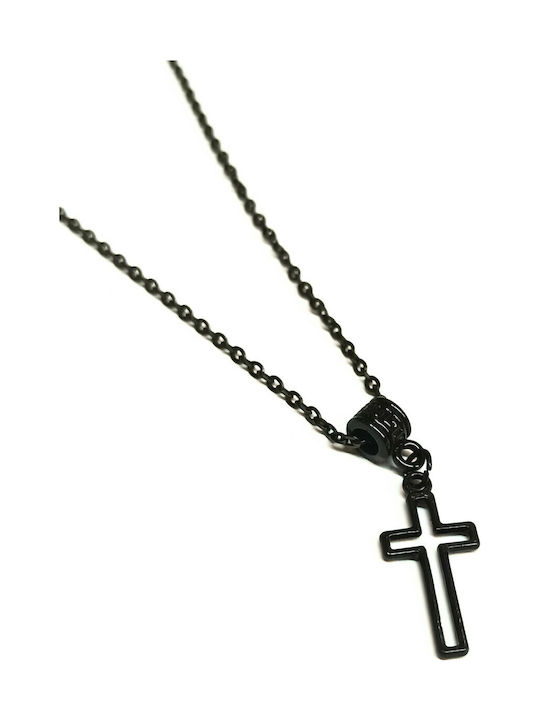 Amalfi Accessories Ανδρικός Σταυρός από Ατσάλι με Αλυσίδα