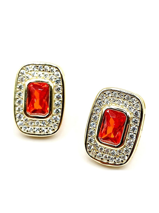 Prince Silvero Earrings made of Silver Gold Plated with Stones