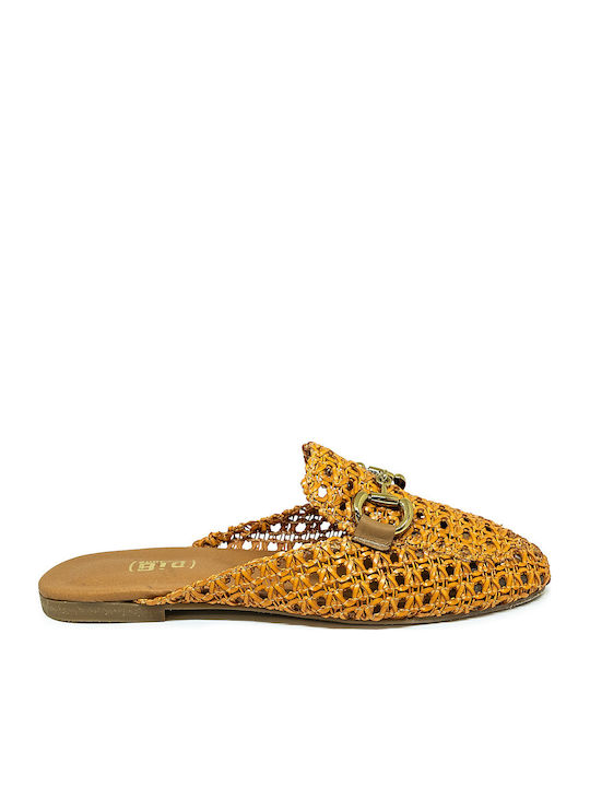 Bigshoes Leder Mules mit Absatz in Tabac Braun ...