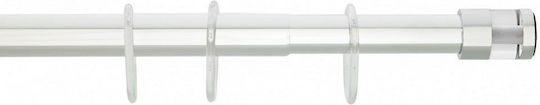 Grekon Telescopic Straight Shower Curtain Rod Aluminium White Ø25mm 75-125cm