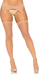 Leg Avenue Strumpfbänder Rhinestone Beiges