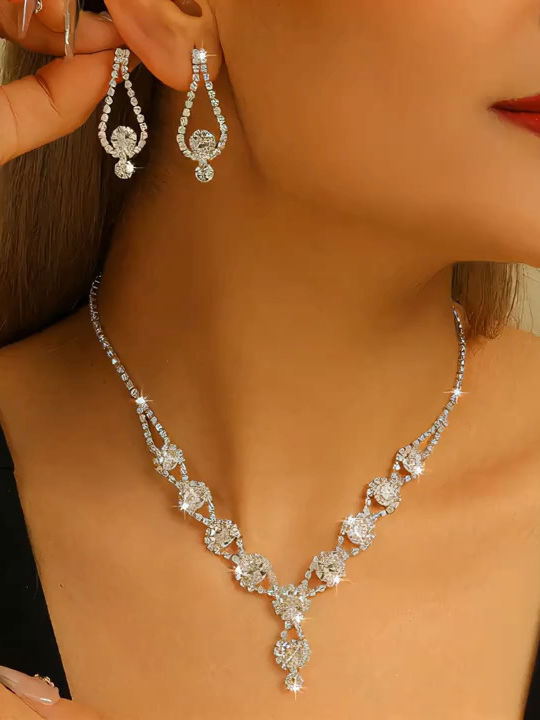 Set with Earrings & Bracelet from Steel with Stones