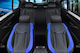 Set Universal Black Blue Eco-leather Car Seat Covers Front Rear