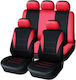 Set Universal De Huse Scaune Auto Față-Spate Negru Roșu Material Textil Compatibil Airbag