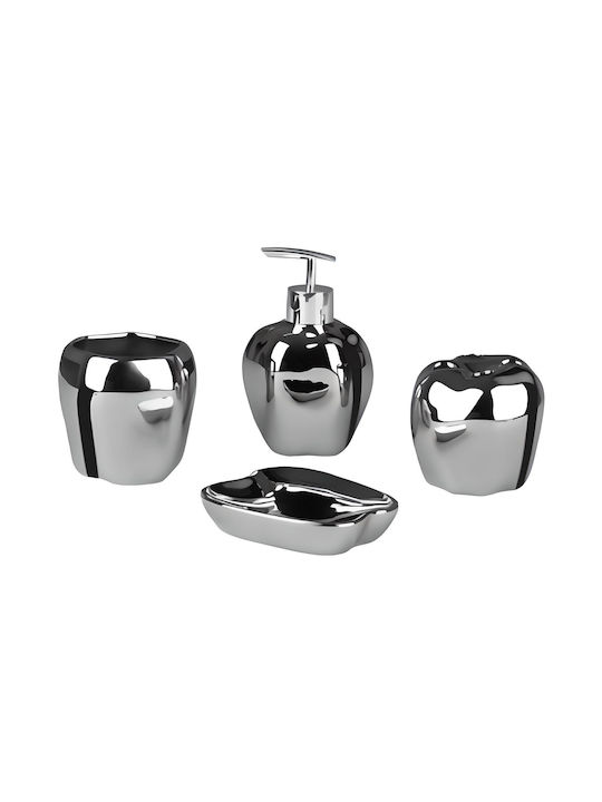 Inter Ceramic Σετ Αξεσουάρ Μπάνιου Inox Ασημί 4τμχ