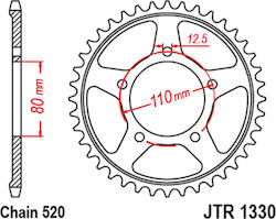Jt Pinion Spate Jtr1330.45zbk Transalp 750