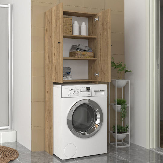 Megapap Romme Επιδαπέδια Ραφιέρα Μπάνιου Ξύλινη 65x27.1x180cm Μπεζ