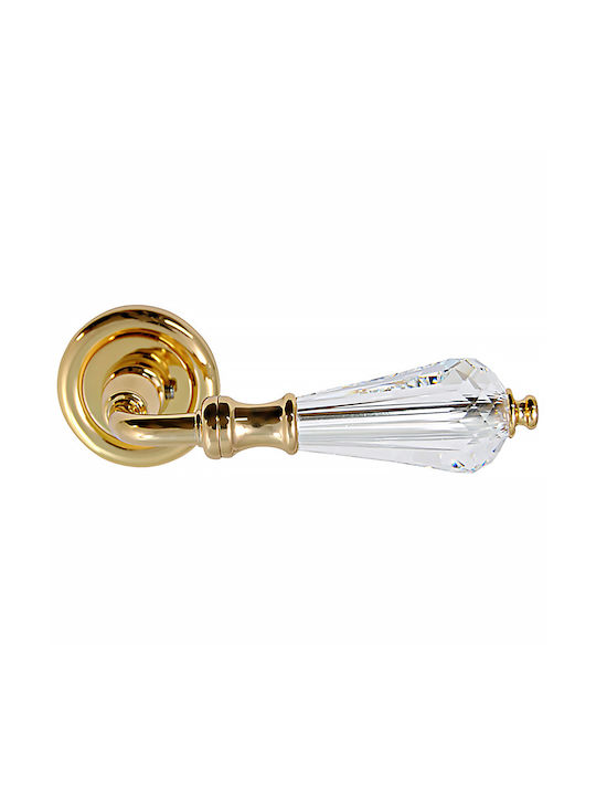 Veronica 218 Gold Crystal Swarovski Rosette Door Handle