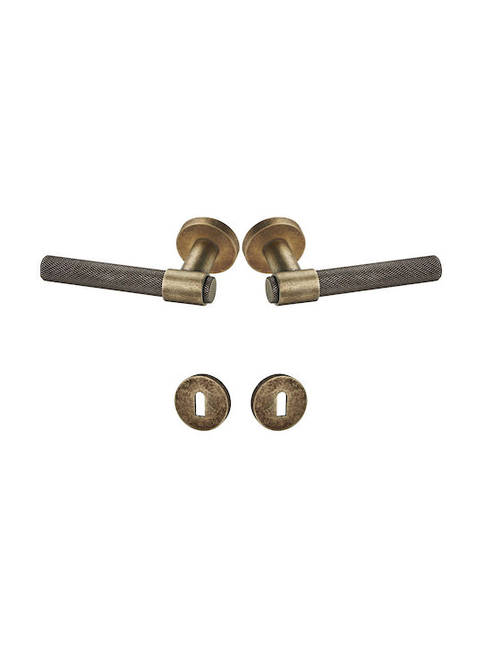 Viobrass Door Handles Pair 2 Pieces Handle Rose...