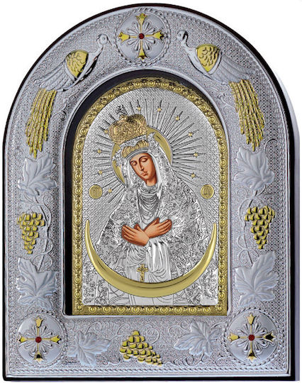 Silver Gilded Saint Icon Holy Mary of Stars Ma-e3116-x-k