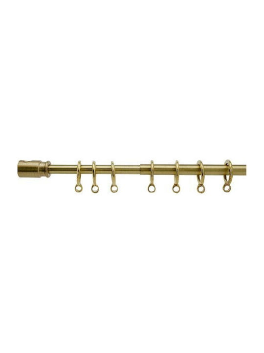 Extendable Brass Curtain Pole Rings Matte Gold 700-3050 50-80cm Metalor