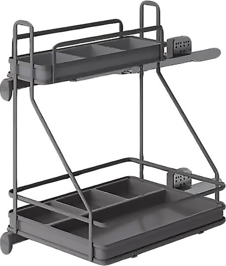 Wire Detergent Storage Basket Inoxa Ardesia 5107 Left Door 45cm Anthracite Guide Installation on the Left