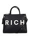Leder Damentasche Tote Handtasche Schwarz
