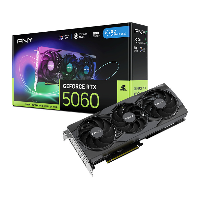 PNY GeForce RTX 5060 8GB GDDR7 ARGB EPIC-X RGB OC Triple Fan Κάρτα Γραφικών