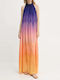 Summer Maxi Evening Dress Open Back Sunset
