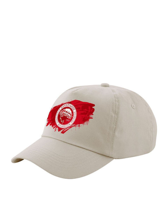 Olympiacos F.C Beige Sand Five-Petal Cap Adult ...