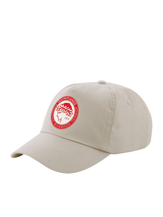 Olympiacos Beige Sand Five-Panel Cap Adult Cott...