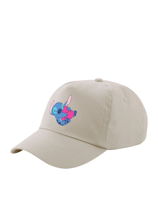 Lilo & Stitch Hugs Hearts Beige Sand Five-Petal...
