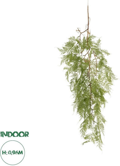 Globostar Artificial Garden Hanging Fern 20620 Τεχνητό Διακοσμητικό Κρεμαστό Φυτό Φτέρης Μ32 X Π14 X Υ96cm