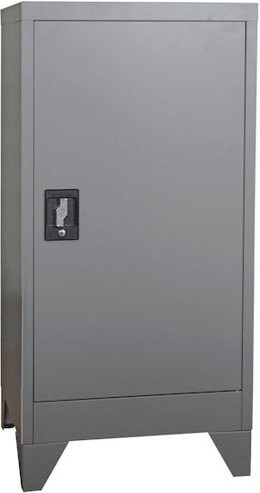 Metallic Single-Leaf Outdoor Storage Cabinet Low-50 Galvanized Gray 50x45x101cm 1 Shelf 2 Compartments Adjustable Feet Metallic Single-Leaf Outdoor Storage Cabinet Low-50 Galvanized Gray 50x45x101cm 1 Shelf 2 Compartments Adjustable Feet