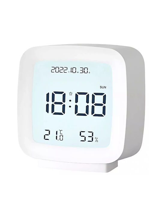 Tabletop Digital Clock LCD with White Alarm Clock 27441_B