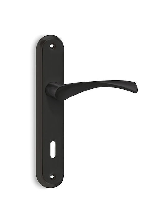 Ръкохватка с Плоча C805 Черна 130mm X 230mm Двойка За Вътрешна Врата 7,5cm Център