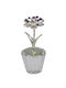 Flower Silver-Plated Miniature Crystal Base Silver Star 3x5.5cm Karvounis Bros